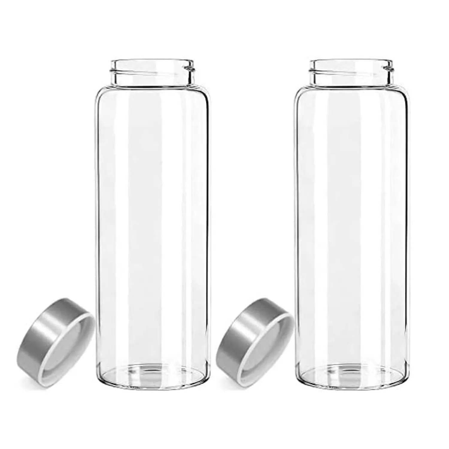 Sızdırmaz paslanmaz çelik kapaklı cam su/içecek şişeleri, tekrar kullanılabilir seyahat suyu şişeleri/içecek için Drinkware, 16o