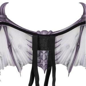 Ailes d'os de <span class=keywords><strong>diable</strong></span> pour Halloween, ailes de cosplay non tissées pliables noires et blanches, fournitures de fête promotionnelles pour la fête de carnaval - Product Image 6