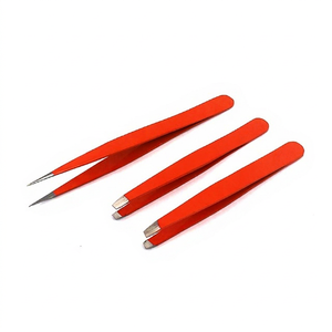 Ensemble de pinces à épiler professionnelles de précision en acier inoxydable, couleurs personnalisées, pour l'épilation des poils incarnés et des sourcils, qualité supérieure - Product Image 1