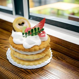 Réplique de gâteau circulaire simulé, biscuits artificiels, accessoires de vitrine, jouets de présentation pour pâtisserie, décoration - Product Image 6