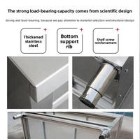 Plan de travail d'îlot de cuisine en acier inoxydable premium 201/304 avec armoire de rangement double compartiment et table de préparation