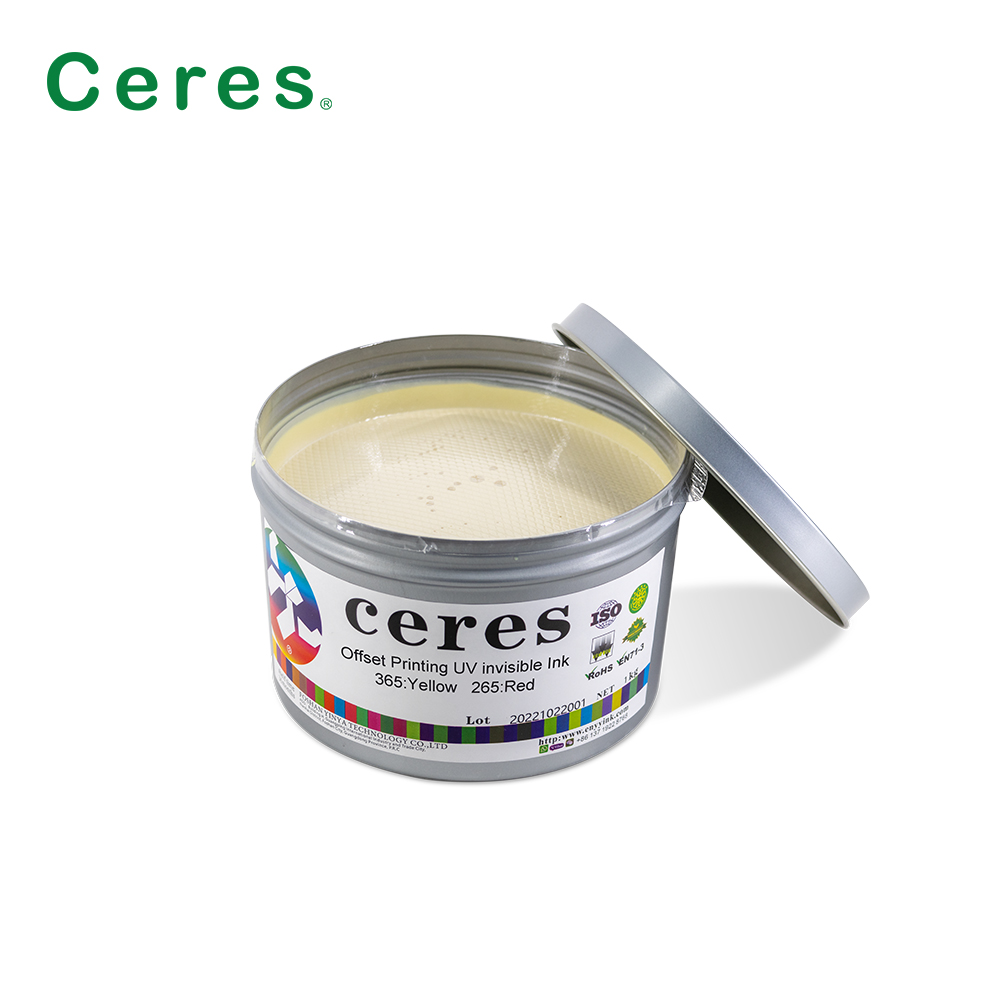 Ceres UV Invisible Ink 365 Yellow and 265 Red Double Wave Ink for