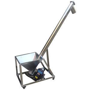 Convoyeur à vis hélicoïdale incliné à prix réduit pour poudres alimentaires et chimiques avec trémie - Product Image 4