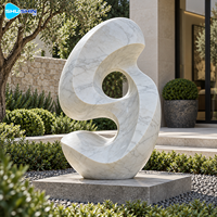 Sculpture abstraite moderne en marbre, sculpture en pierre sculptée à la main, décoration personnalisée pour villa de luxe, hall d'hôtel, cour, galerie, intérieur