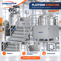 Système d'homogénéisation sous vide industriel IME-B 1000-5000L avec plateforme de recirculation et mélangeur émulsifiant pour usine cosmétique