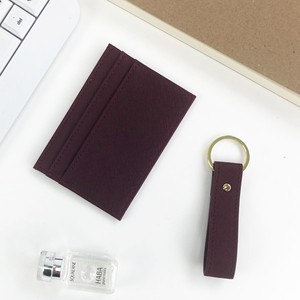 Thời trang PU chủ thẻ và keychain thiết lập cho sử dụng hàng ngày chương trình khuyến mãi cao cấp Da Wallet Key Rings bộ có thể tùy chỉnh logo viết tắt - Product Image 2