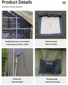 Tente <span class=keywords><strong>de</strong></span> <span class=keywords><strong>camping</strong></span> gonflable Green Ear Monkey, installation facile, 4 saisons, imperméable, coupe-vent, 12m², une chambre, fenêtres et portes en maille, pompe incluse - Product Image 4