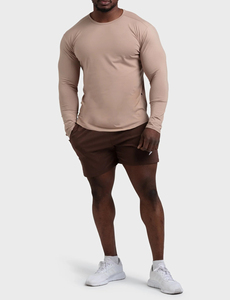 Camiseta Deportiva de Manga Larga para Hombre con Logotipo Personalizado 2643, con Dobladillo Dividido de Secado Rápido y Dobladillo Curvo para <span class=keywords><strong>Gimnasio</strong></span> y Running - Product Image 2