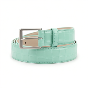 Ceinture en cuir de crocodile véritable pour <span class=keywords><strong>homme</strong></span>, personnalisée, embossée, en peau d'alligator blanche - Product Image 4