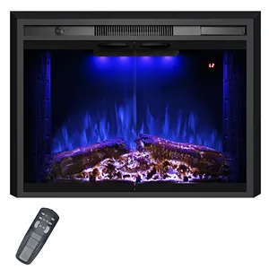 Luxstar 36 Inches Wholesale Electric Fireplace Decorative with Sounds of Fire Burning Overheating Protection Remote Control