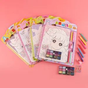 Wholesale Kid DIY Makeup Painting Set Makeup Gift Watercolor Painting By Hand Painted Eye Shadow Toy