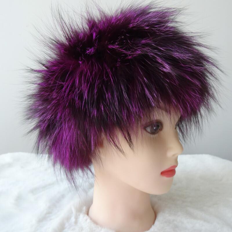 Оптовая продажа с завода, Высококачественная повязка для волос из меха енота