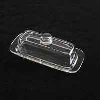Beurrier en verre transparent rectangulaire avec couvercle, boîte à beurre, plateau de rangement pour fromage pour réfrigérateur, pour usage en cuisine
