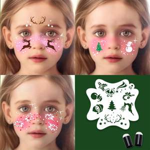 Pochoirs de Noël lavables à séchage rapide pour le maquillage corporel temporaire et la peinture sur visage et corps - Product Image 4