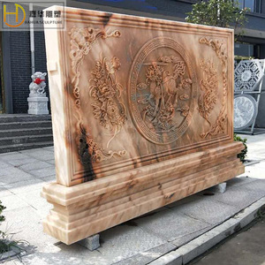 Mural de Mármol Tallado en Piedra Jiahua, Estilo Chino, Decoración Duradera para Jardín Exterior - Product Image 1
