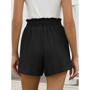 FOXA Womens Shorts High Waisted Elastic Drawstring Cotton Breathable Summer Casual Beach Vacation Clothes - Product Image 4