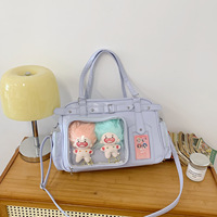 Sac Ita en cuir PU avec fenêtre transparente, motif de Noël fantaisiste, design de maison en pain d'épices enchanteur, sac bandoulière Ita