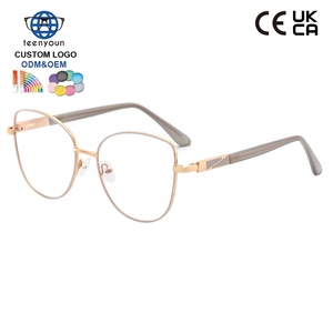 <span class=keywords><strong>Lunettes</strong></span> optiques Teenyoun en métal carrées anti-lumière bleue, écologiques, à monture complète, pour femmes - Product Image 2
