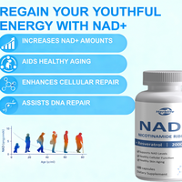 Capsules de supplément NAD+ OEM, nicotinamide riboside avec resvératrol, favorise la santé cellulaire, capsules NAD Plus, 120 unités