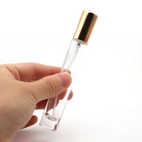 Bouteilles de parfum Vintage à fond épais, 10ml, Mini bouteilles de parfum rondes et transparentes rechargeables, échantillon de bouteilles de parfum en verre