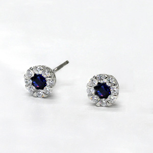 Pendientes de Diamantes de Lujo E3184, Diamantes Naturales Azules de Corte Brillante Redondo, Joyería Fina para Mujer - Product Image 4