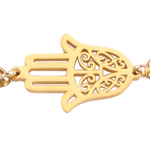 Colgante de mano Vintage Hamsa, pulsera de acero inoxidable con filigrana, colgante hueco, protección contra el mal de los celosía, talismán - Product Image 5