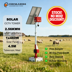 [En Stock] Remolque Solar para CCTV Circularegg GD460S con Mástil de 4.5M, Batería y Resistencia al Agua IP65 - Product Image 1
