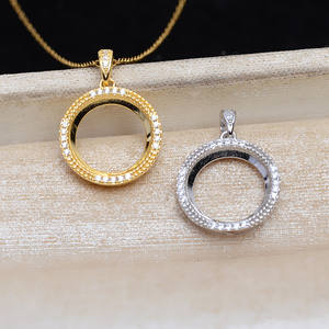 Colgante de Plata 925 para Collar, Soporte para Perla Mabe de 12.5MM, Accesorio DIY, Producto Semiterminado JG5306, Fornituras y Componentes de Joyería - Product Image 2