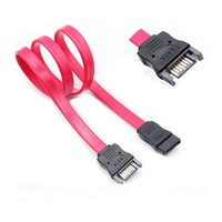 Kabel Ekstensi Datar PVC SATA 3.0 7-Pin Male Female Kecepatan Tinggi Ramah Lingkungan 50CM Konduktor CCA Konektor Hard Drive Komputer