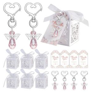 Reliable Shipping 30 Sets Angel Keychain Favor Bulk Crystal Angel Wing Organza Bag Thank You Tag Christening Baptism Favors - Product Image 1