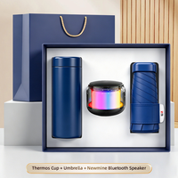 Coffret Cadeau Bien-être du Personnel : Gobelet Isotherme 350ml, Haut-parleur et Parapluie, Cadeau Promotionnel Personnalisé avec Logo pour Entreprises