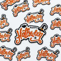 Patchs en tissu brodés thermocollants personnalisés pour la fête d'Halloween, prix de gros