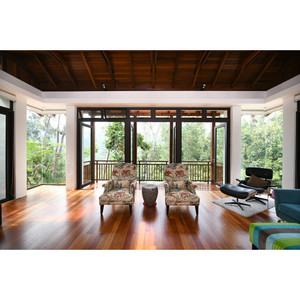 Porte d'entrée principale commerciale à double battant en verre avec cadre en aluminium, système étanche, design chinois, moustiquaire en fibre de verre - Product Image 6