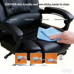 Chaise de bureau de direction BOSS à dossier haut, prix abordable, en cuir PU réglable, ergonomique, avec roulettes, pour mobilier de salle à manger - Product Image 2