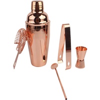 Ensemble de shaker à cocktails en or rose, 8 pièces, outils de bar avec doseur, pinces à glace, pilon, cuillère de bar, 2 verseurs pour bar à domicile, fête