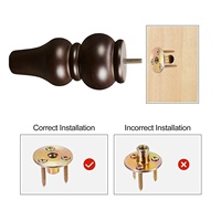 Pieds de meubles en bois massif, ronds, remplacement pour canapé, pieds en bois pour canapé, fauteuil, pouf, ensemble de 4 pièces, stable, multifonction