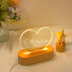 Lámpara de Corazón de Acrílico Personalizada con Nombres Grabados, Decoración de Dormitorio de Lujo, Regalo Único para Boda, Compromiso o Aniversario - Product Image 6