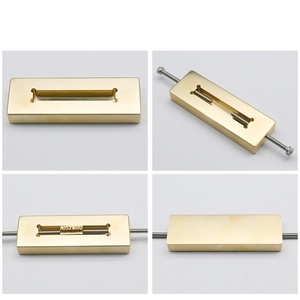 Custom Font Logo Copper Engrave Yellow <b>Letters</b> Stamps with Hot Foil Metallic Stamping Customized Size & Style - Product Image 4