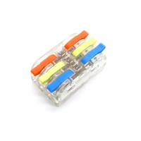 Connecteur de câble électrique PC rapide et transparent, mini-borne à levier, bloc de jonction à ressort 3 entrées 3 sorties