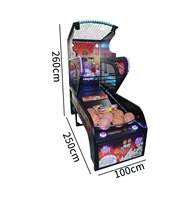 Machine de jeu d'arcade de basket-ball en plastique QSL Amusement Street, machine de tir à monnayeur avec lumières clignotantes et son réaliste en anglais