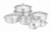 Batterie de cuisine en aluminium 12pcs en alliage d'aluminium à prix d'usine en gros