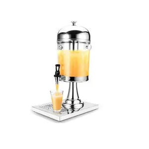 Restaurant buffet cold drink gold stand single tank 8 litre fruit juicer apple juice jar dispensers portable soda dispenser
