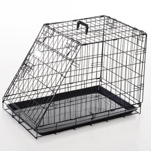 Katlanabilir, Ağır Hizmet Tipi, Plastik Tepsili, Modern Tarz Metal ve Demirden Üretilmiş, Özelleştirilebilir, Çift Kapılı Köpek Kafesi - Product Image 4