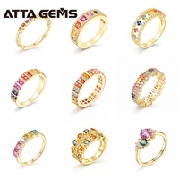 ATTA Regenbogen-Labor Rosa-Roter Rubin-Saphir-Edelsteinring Großhandel 925 Sterling Silber Ringe Fabrikpreis OEM/ODM Verfügbar