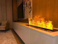 Cheminée électrique à atomisation intégrée, effet de brume 3D, flamme réaliste, vapeur d'eau, décoration moderne pour salon, villa