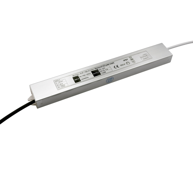 150W 12.5A 12vDC AC170-265V Slim LED Driver High Quality 3-5 Years Warranty High 0.95PF IP67 Waterproof for Outdoor Lighting