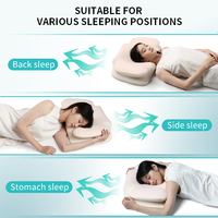 Cous épaule anti-ronflement sommeil oreiller cervical côté orthopédique ergonomique oreiller en mousse à mémoire avec trou d'oreille