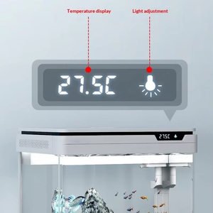 Compact rechthoekig energiebesparend aquarium Meervoudige filtratie Levendige verlichting HD-glas Real-time temperatuurregeling, voor werk - Product Image 4