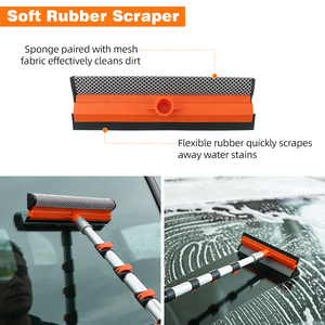 Kit de Limpieza de Autos 6 en 1, Palo Extensible de 12 Pies <span class=keywords><strong>con</strong></span> Cepillo de Lavado, Limpiacristales, Plumero, Cepillo para Neumáticos y Guante de Lavado de Chenilla - Product Image 5