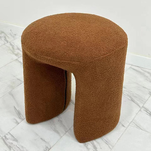 Taburete redondo estilo crema <span class=keywords><strong>para</strong></span> uso doméstico, taburete <span class=keywords><strong>para</strong></span> tocador de dormitorio, taburete bajo <span class=keywords><strong>para</strong></span> sofá de sala de estar, taburete <span class=keywords><strong>para</strong></span> sentarse, taburete <span class=keywords><strong>para</strong></span> cambiar zapatos, U- - Product Image 3